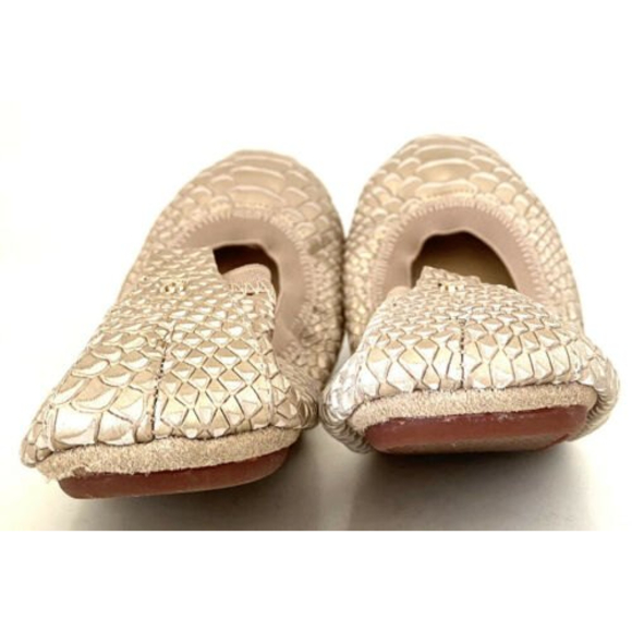 SOLD Yosi Samra Sammie Gold Metallic Python Snake Ballet Flats Size 9 - Picture 7 of 10